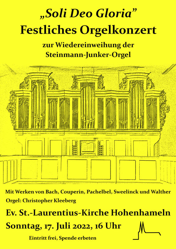 Interner Link: Zur Veranstaltung Festliches Orgelkonzert zur Wiedereinweihung der Steinmann-Junker-Orgel in Hohenhameln