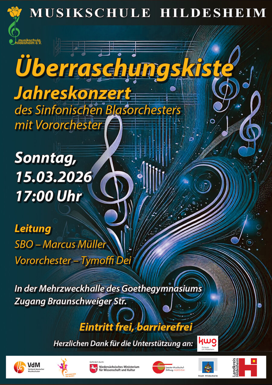 Interner Link: Zur Veranstaltung &Uuml;berraschungskiste Jahreskonzert des Sinfonischen Blasorchesters